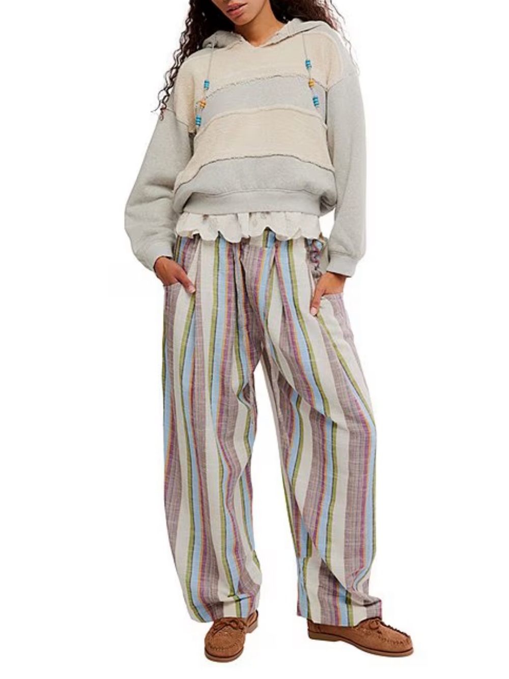Free People Chambers Stripe Wide Leg Drawstring Pants. New without tags. - Picture 4 of 13